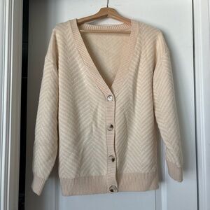 Cream Button-Up Women's Sweater